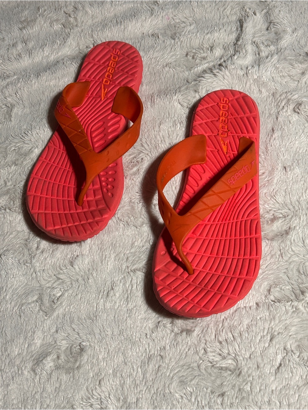 Speedo Neon Coral and Orange FlipFlops Thong Style
